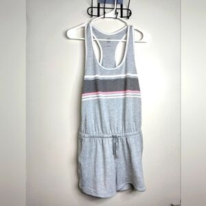 SO (Size M) Juniors Gray Drawstring Waistband Romper